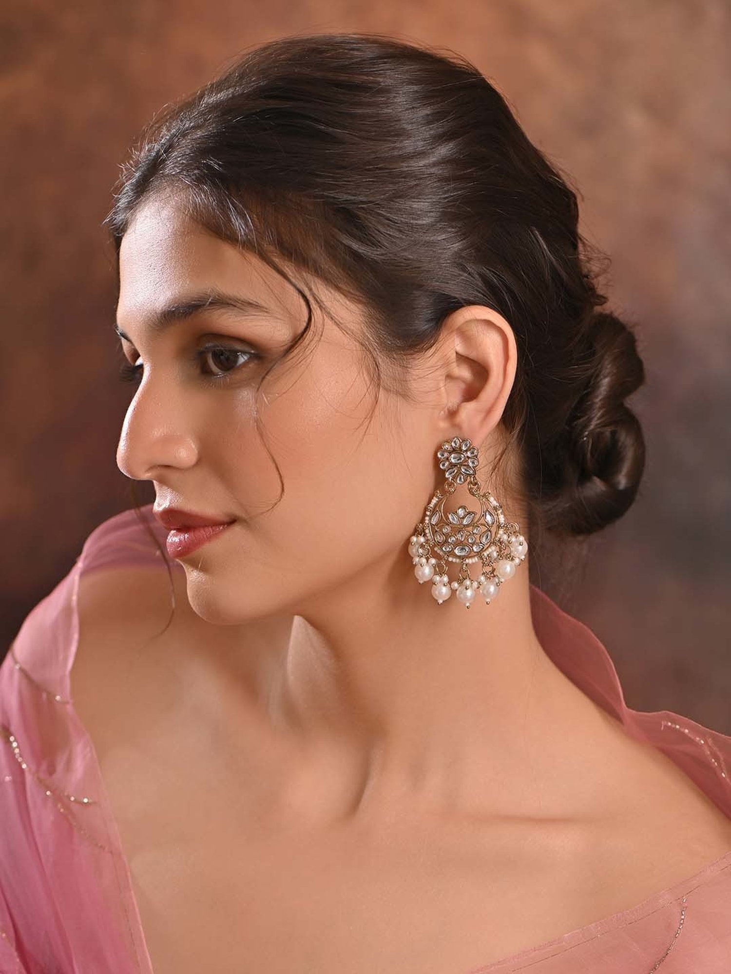 OOMPH Jewellery Yellow Enamel Floral Jhumki