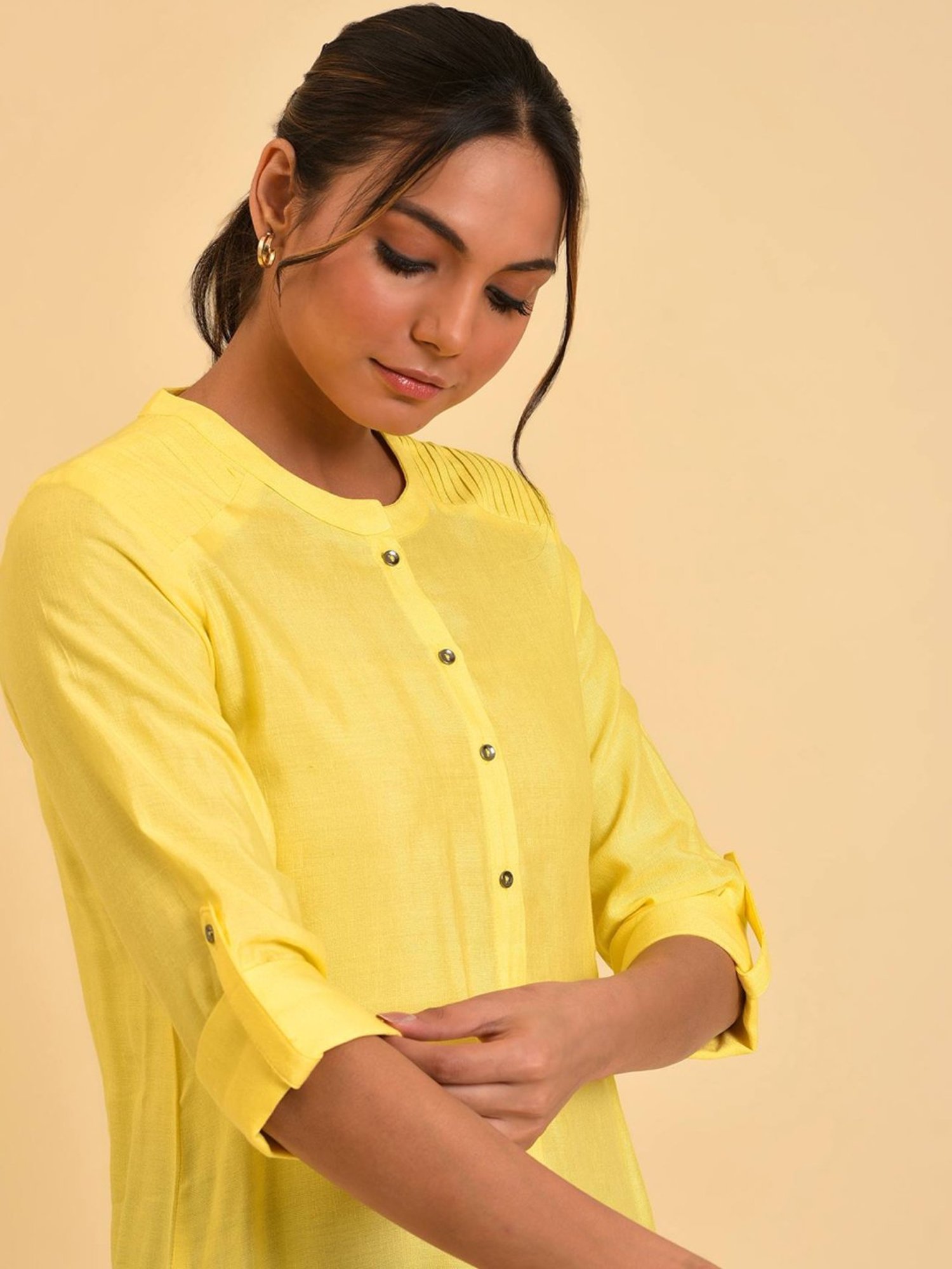 W Yellow Regular Fit Top