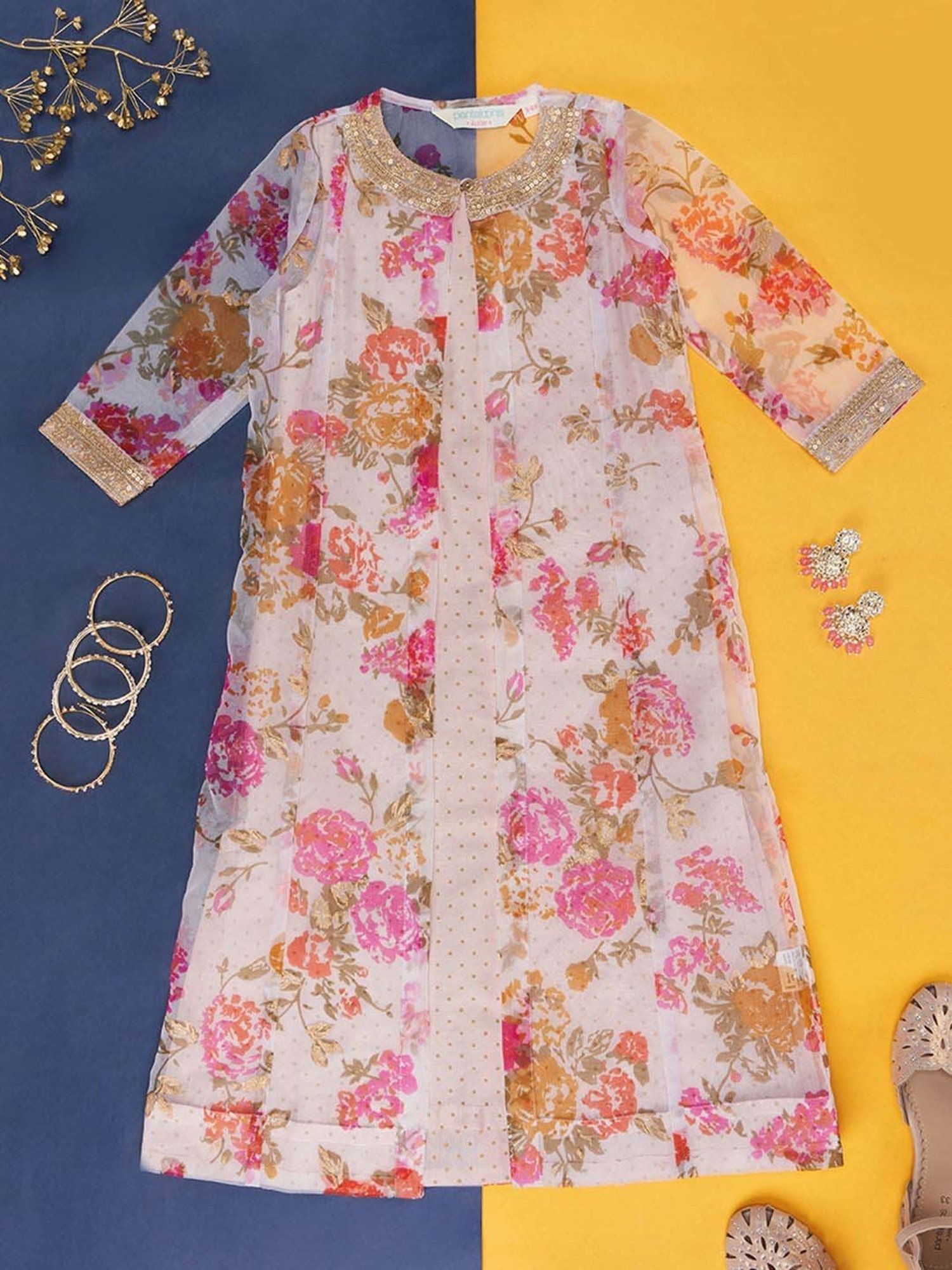 Many Frocks Kids Red Solid Dress