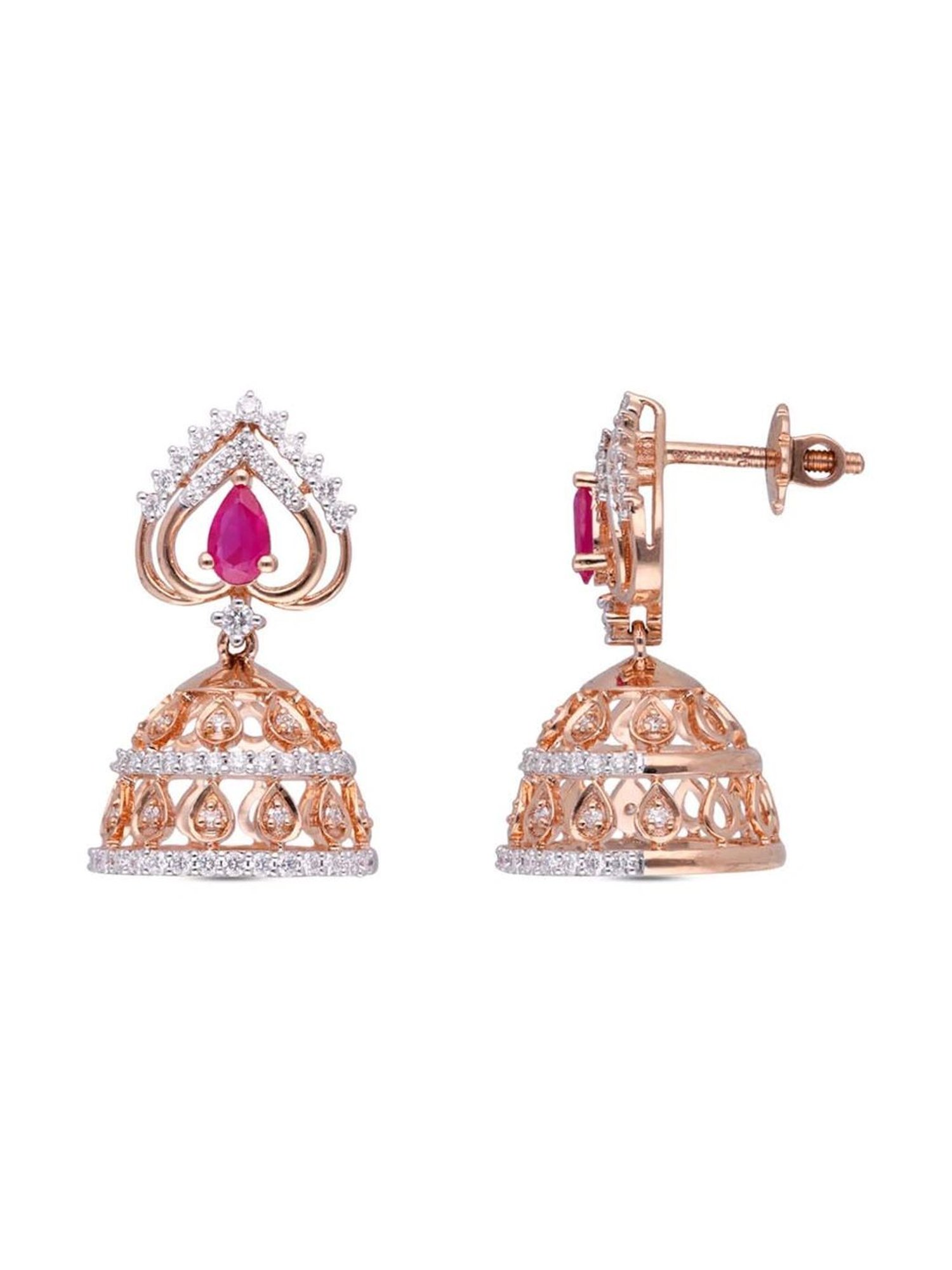 CKC Radiant Sparkle: Diamond Drops Set with Ruby Stone