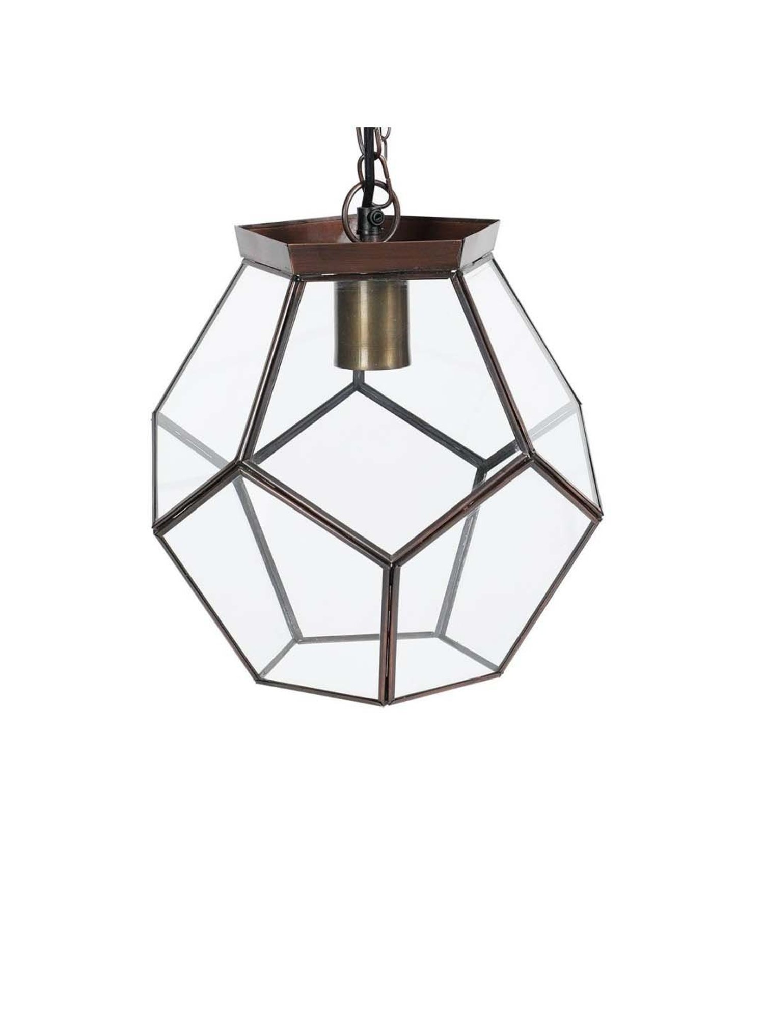 Home4U 'Dritan' Beige & Transparent Mild Steel Hanging Lamp - Set of 1