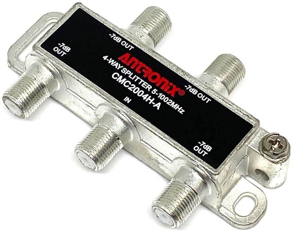 Antronix CMC2004H-A 4-Way Horizontal MoCa Splitter -7dB 5-1002 MHz High Performance for Coax Cable TV & Internet