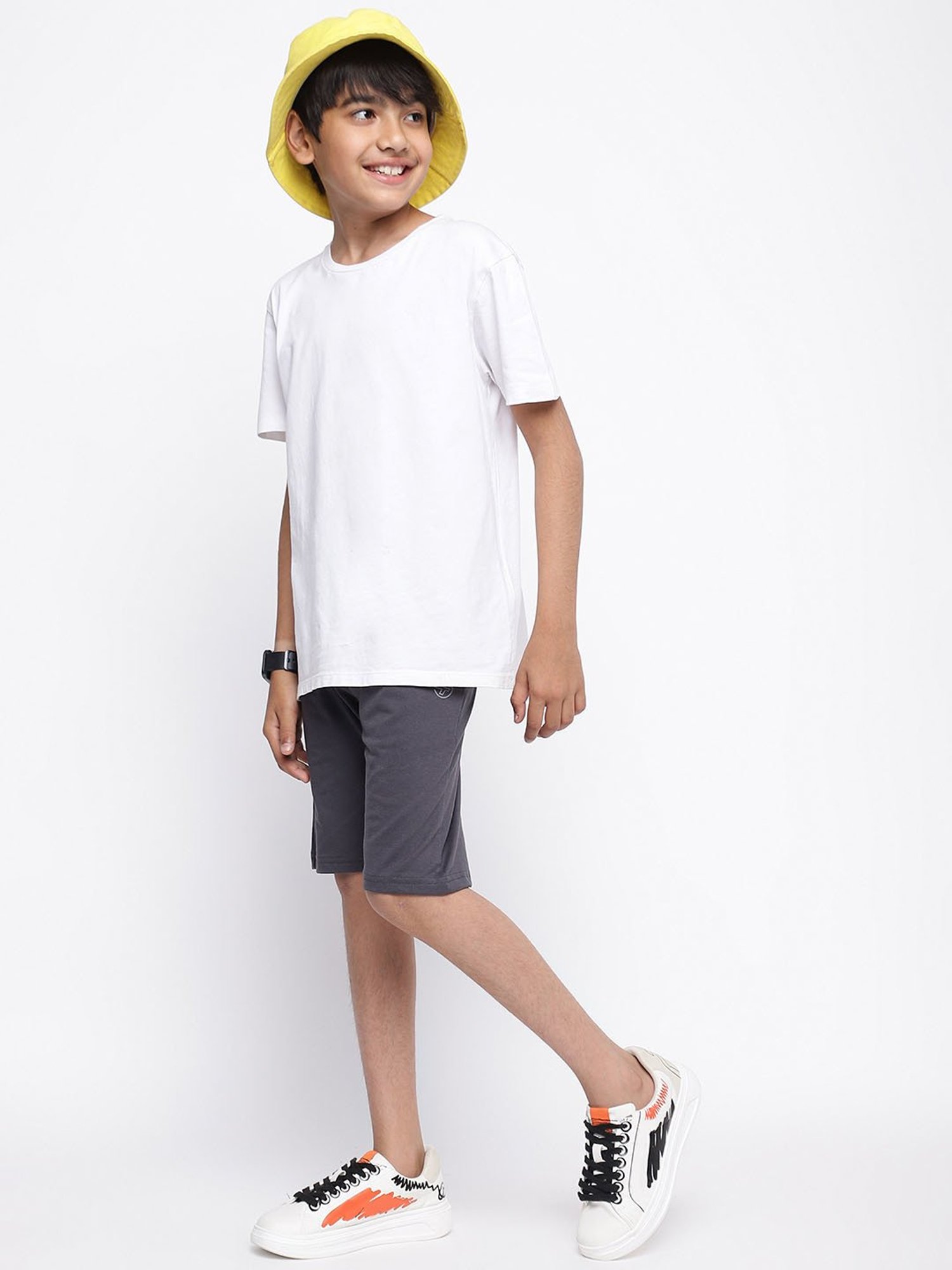 Lil Tomatoes Kids Green & Grey Solid Bermudas (Pack Of 2)