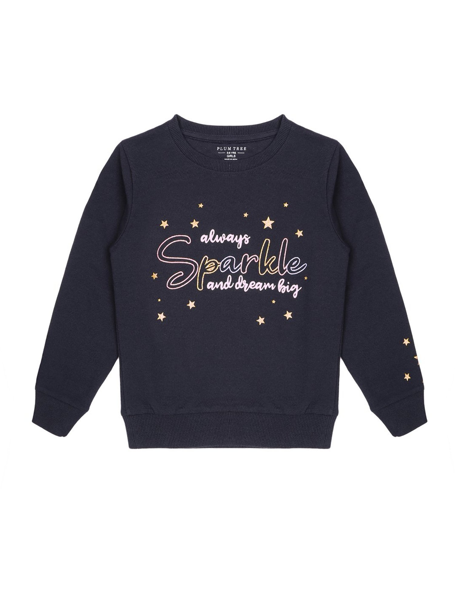 Plum Tree Kids Navy Printed Full Sleeves Sweatshirt