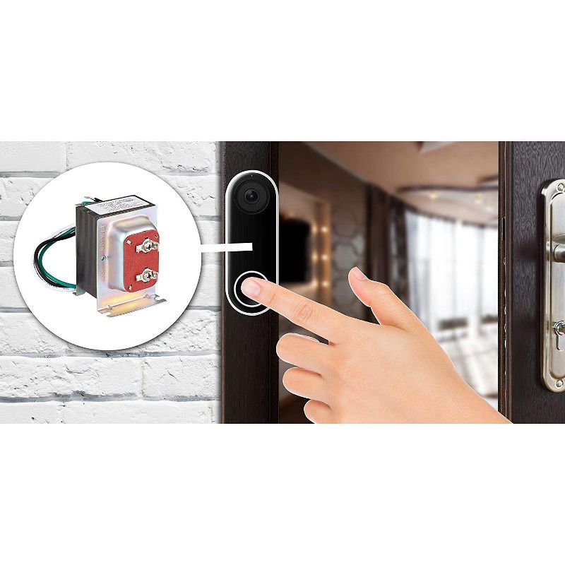 Wasserstein 16V 30VA Doorbell Transformer - Power Supply for Ring Video Doorbell 1/2/3/Pro, Google Nest Hello Doorbell, eufy Doorbell & Arlo Doorbell