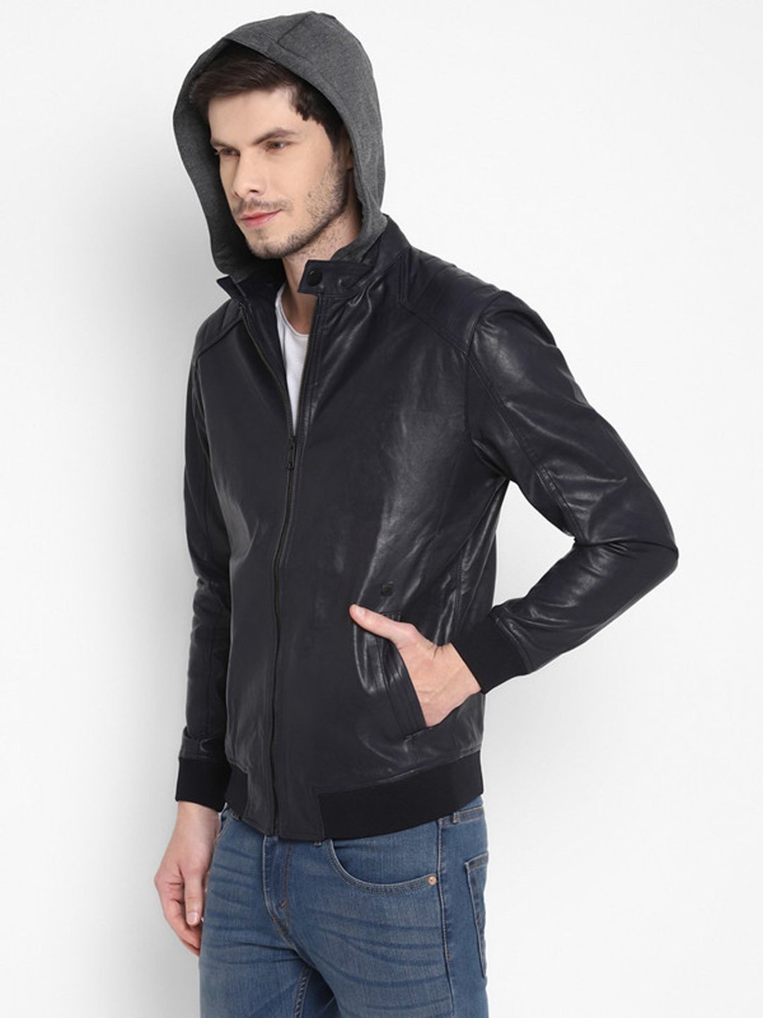 Turtle Black Regular Fit Hooded Jacket