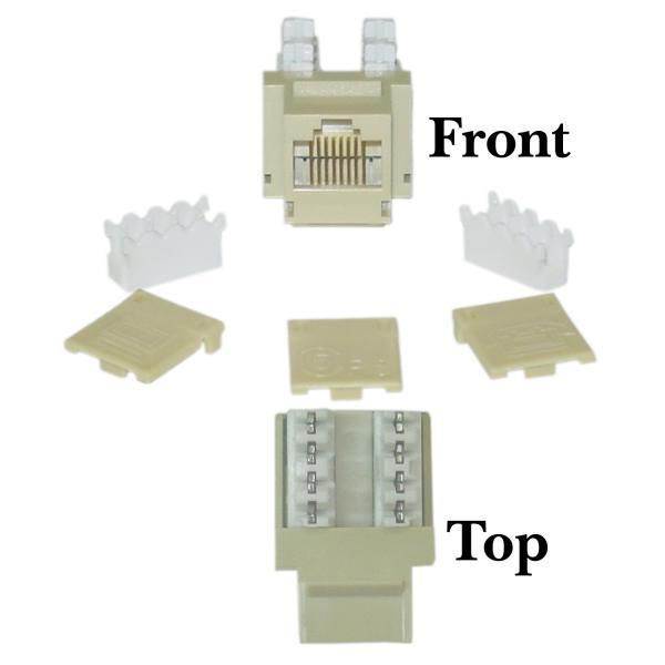 Cable Wholesale Cat 5e Keystone Jack, Beige / Ivory, RJ45 Female to 110 Punch Down