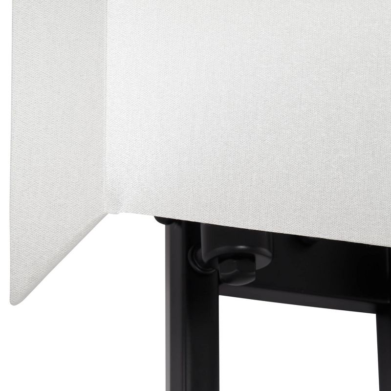 Barnes and Ivy Modern Swing Arm Wall Lamp Antique Brass Plug-In Light Fixture Taupe Fabric Bell Shade Bedroom Living Room Reading