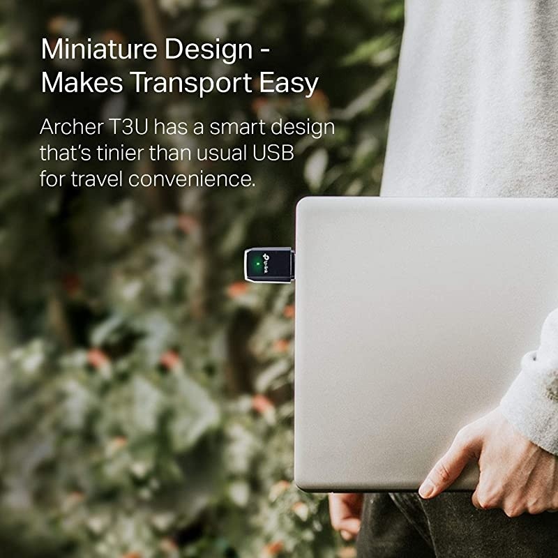 AC1300 USB WiFi Adapter(Archer T3U)- 2.4G/5G Dual Band Wireless Network Adapter for PC Desktop, MU-MIMO WiFi Dongle, USB 3.0, Supports Windows 10, 8.1, 8, 7, XP/Mac OS X 10.9-10.14