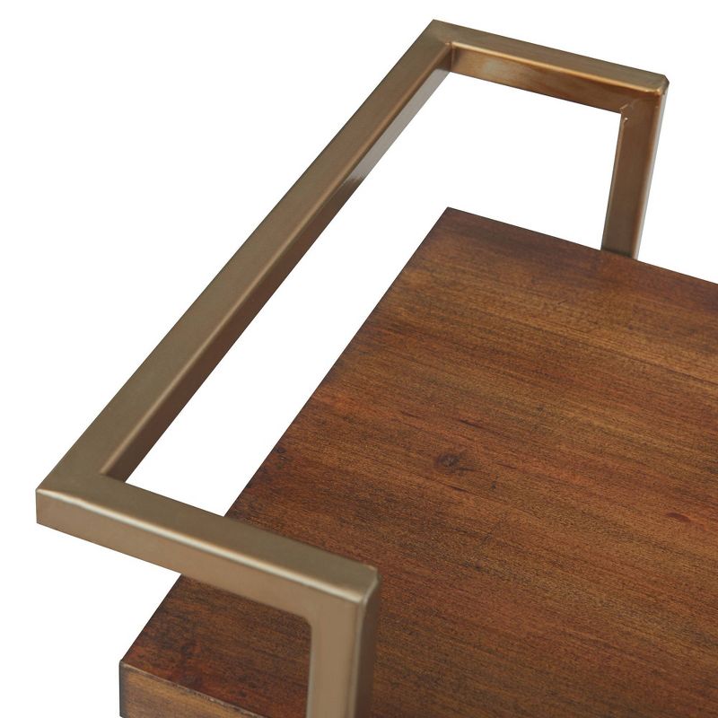 Flash Furniture Castleberry Rustic Wood Grain and Iron Kitchen Serving and Bar Cart