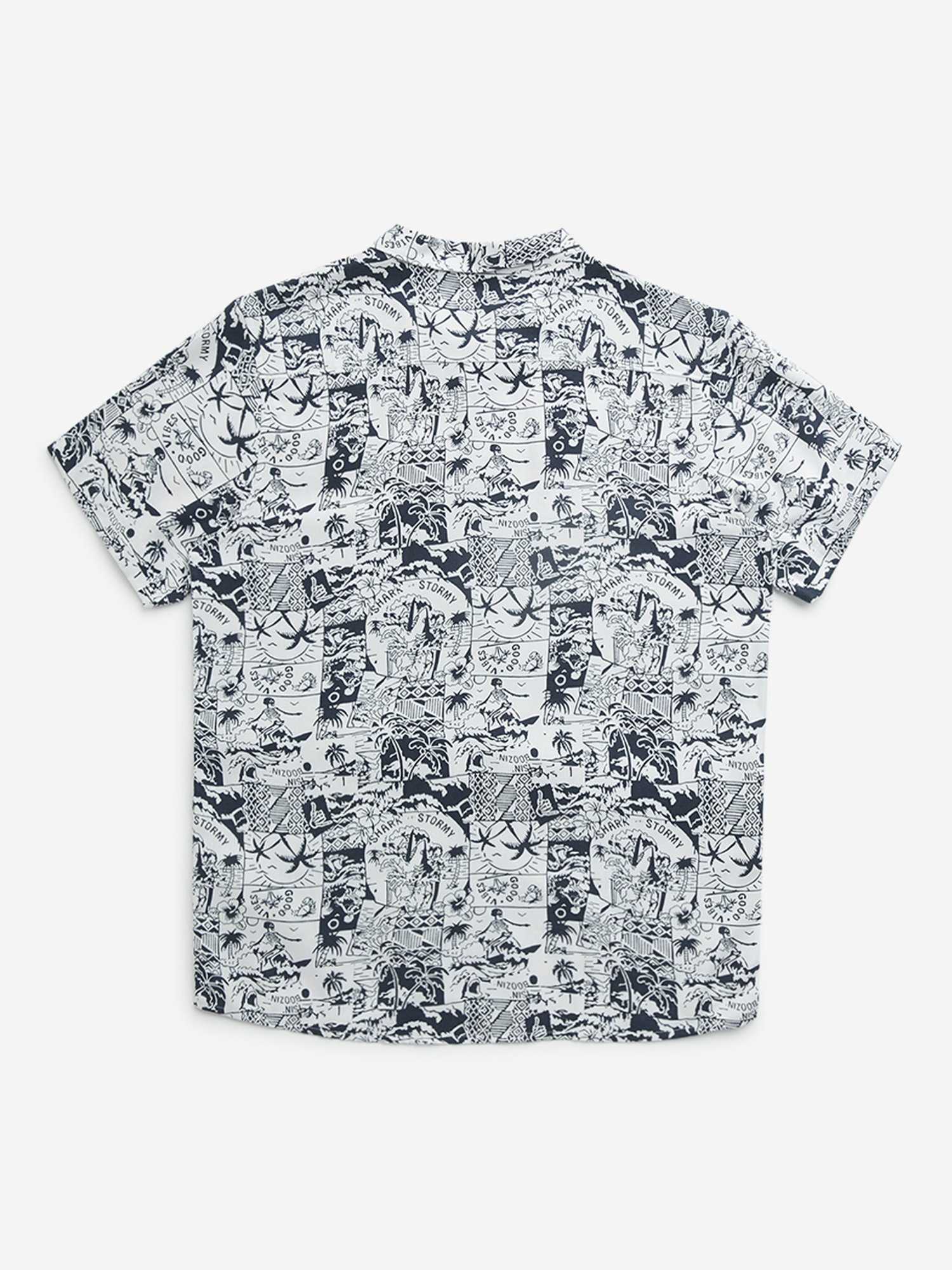 Y&F Kids by Westside Off-White Tropical-Inspired Shirt