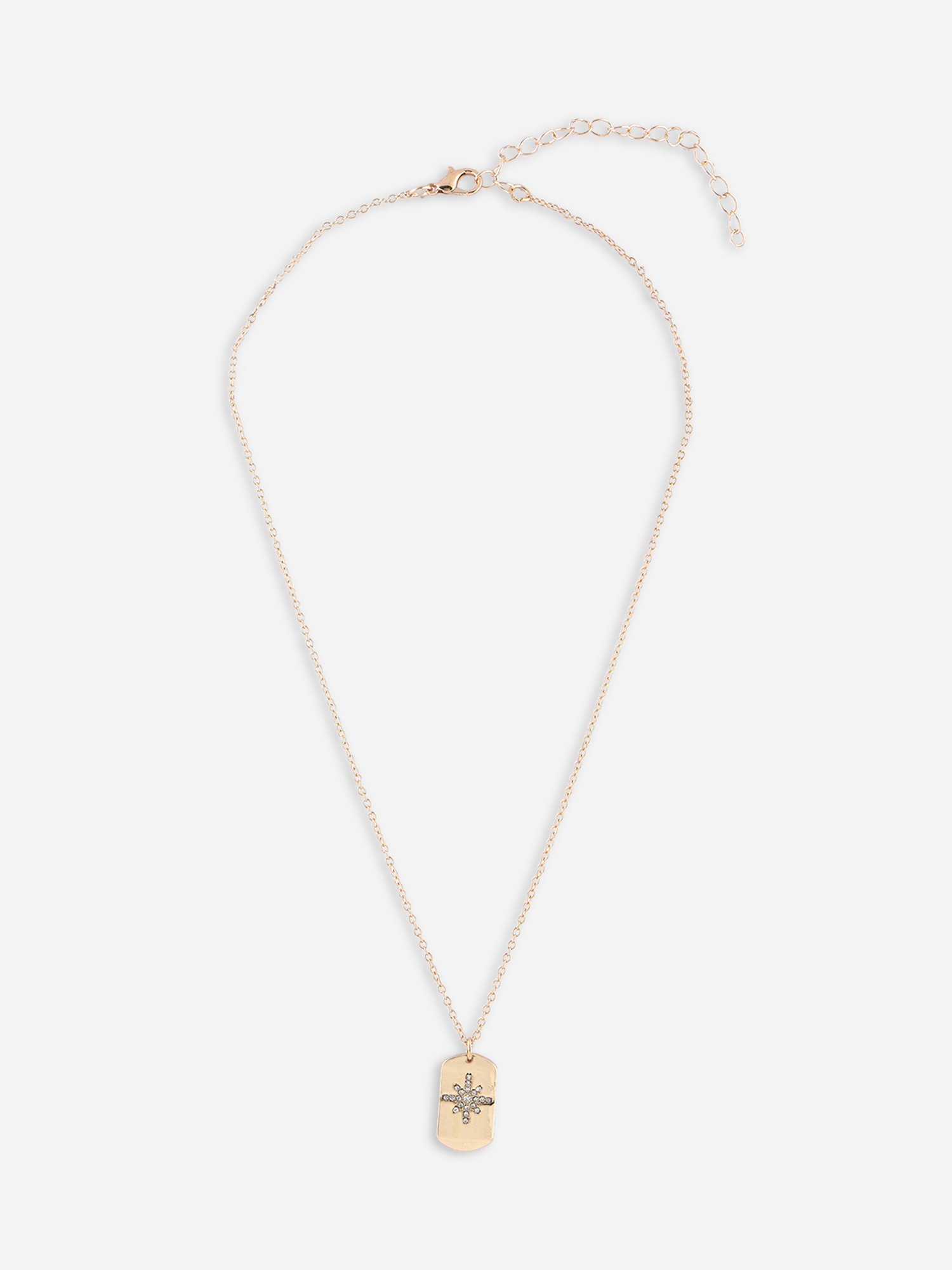 Toniq White Gold-Plated Shape Charm Necklace for Women