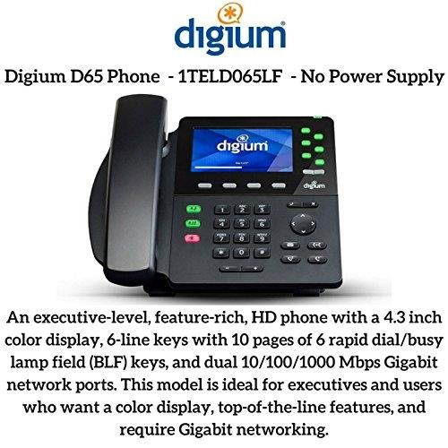 Digium, Inc 1TELD065LF PHONE, D65, 6-LINE SIP WITH HD VOICE