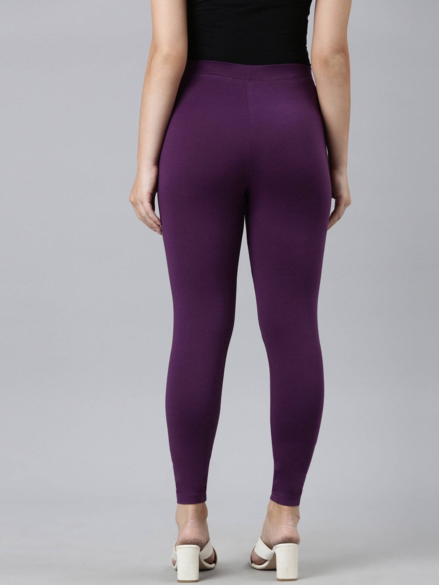Kryptic Purple Cotton Regular Fit Leggings