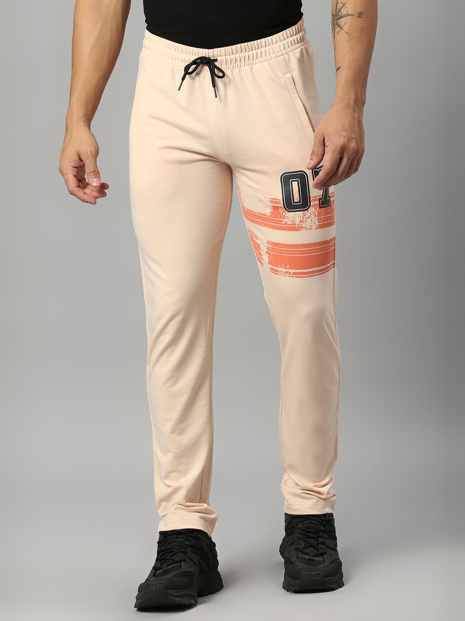Fitz Beige Slim Fit Trackpants