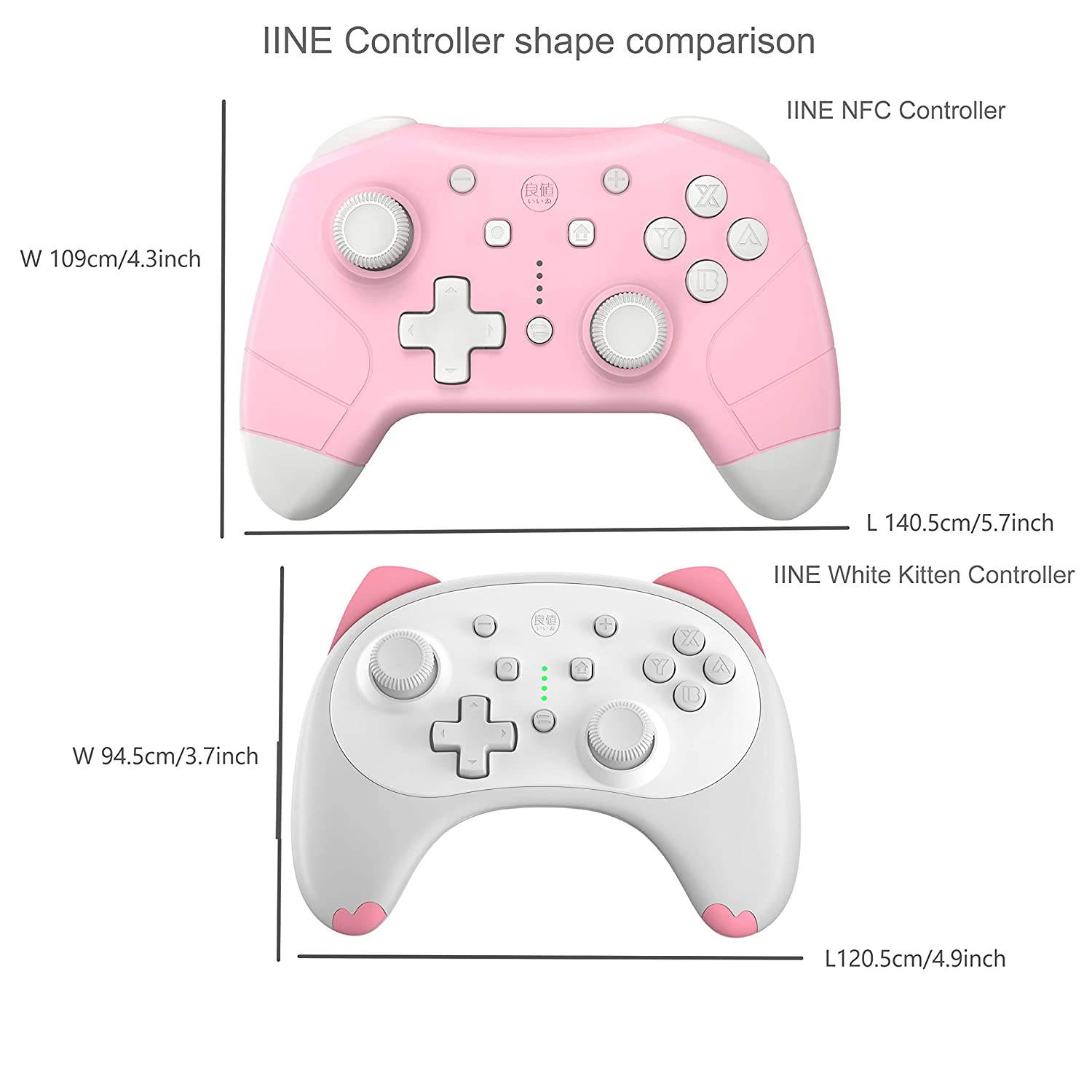 Wireless Pro Controller for Nintendo Switch/Switch Lite Console,Rechargeable Remote Gamepad Support Adjustable Turbo,Screenshot and Gyro Axis - Black