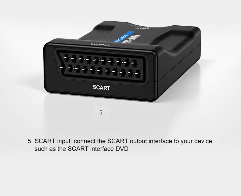 1080P Scart to HDMI Converter Audio Video Adapter Scaler Converter AV Signal Adapter HD Receiver TV DVD for PC/Smartbox