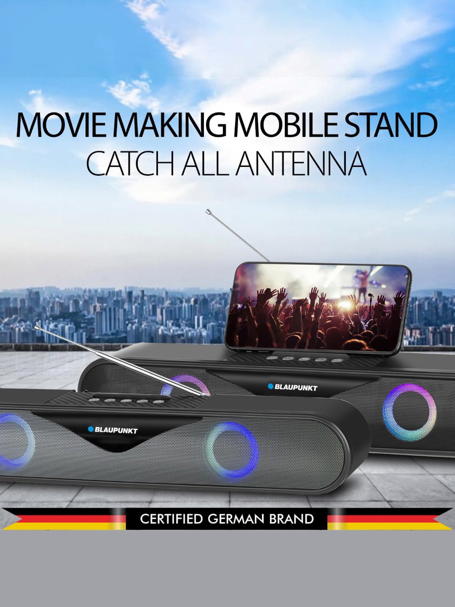 Portronics Decibel 24 | 10W Bluetooth Soundbar Speaker With In Built Mic (Black)