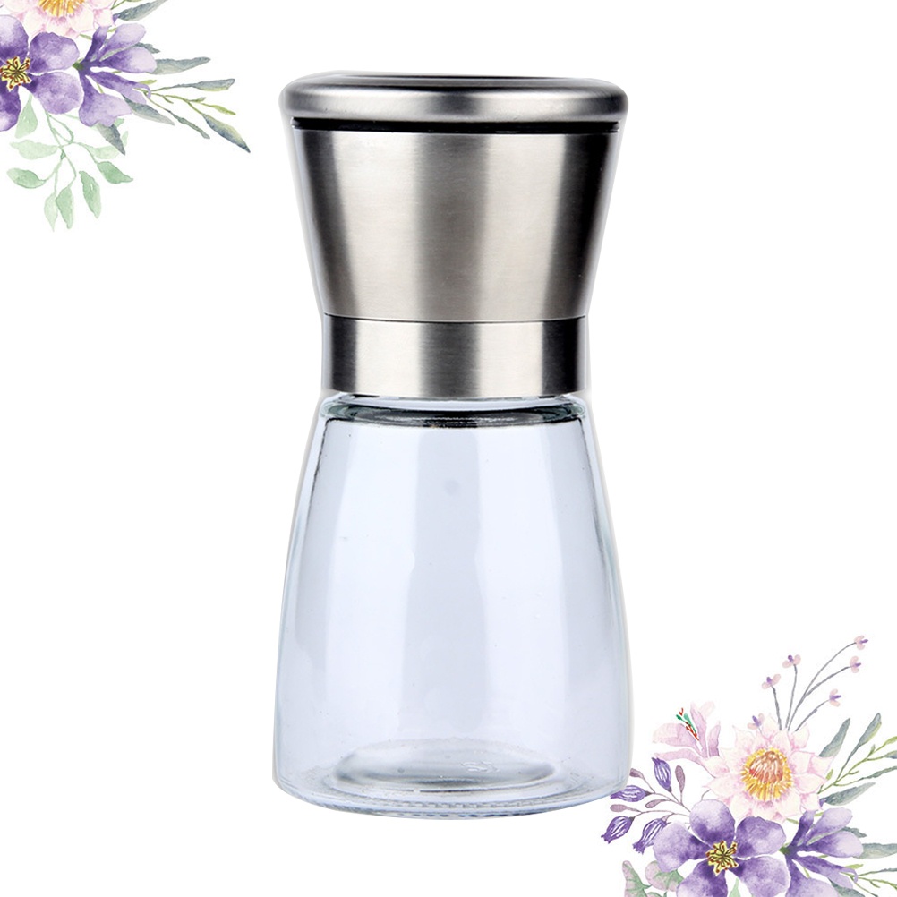 Stainless Steel Pepper Grinder Manual Grinding Bottle Kitchen Seasoning Bottle Box Salt Pepper Container