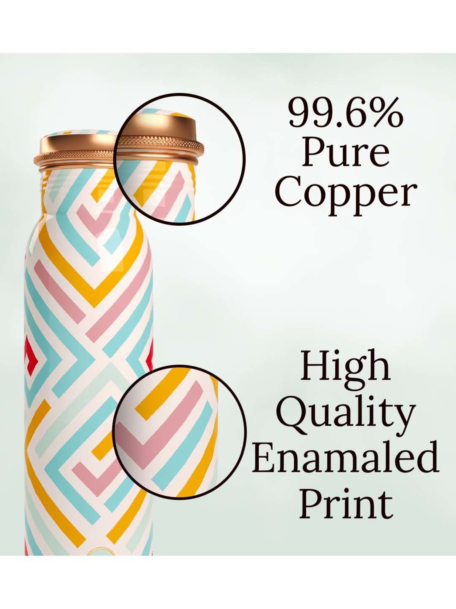 Everything Beautiful White & Yellow Copper Water Bottle - Standard (0.9 L)