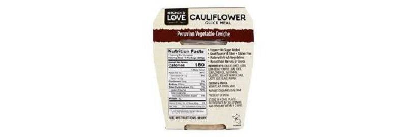 Cucina & Amore Cauliflower Peruvian Vegetable Ceviche Quick Meal - 7.9oz