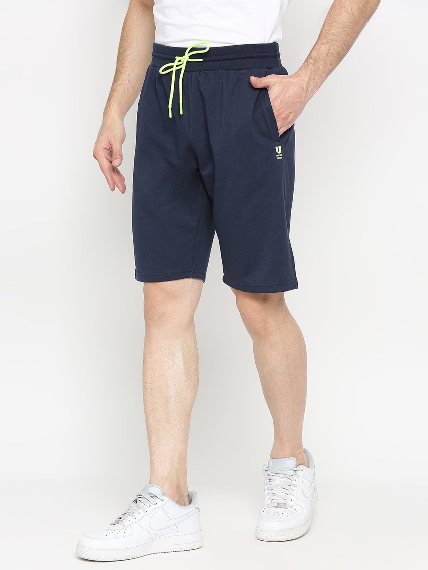 UnderJeans by Spykar Navy Regular Fit Shorts