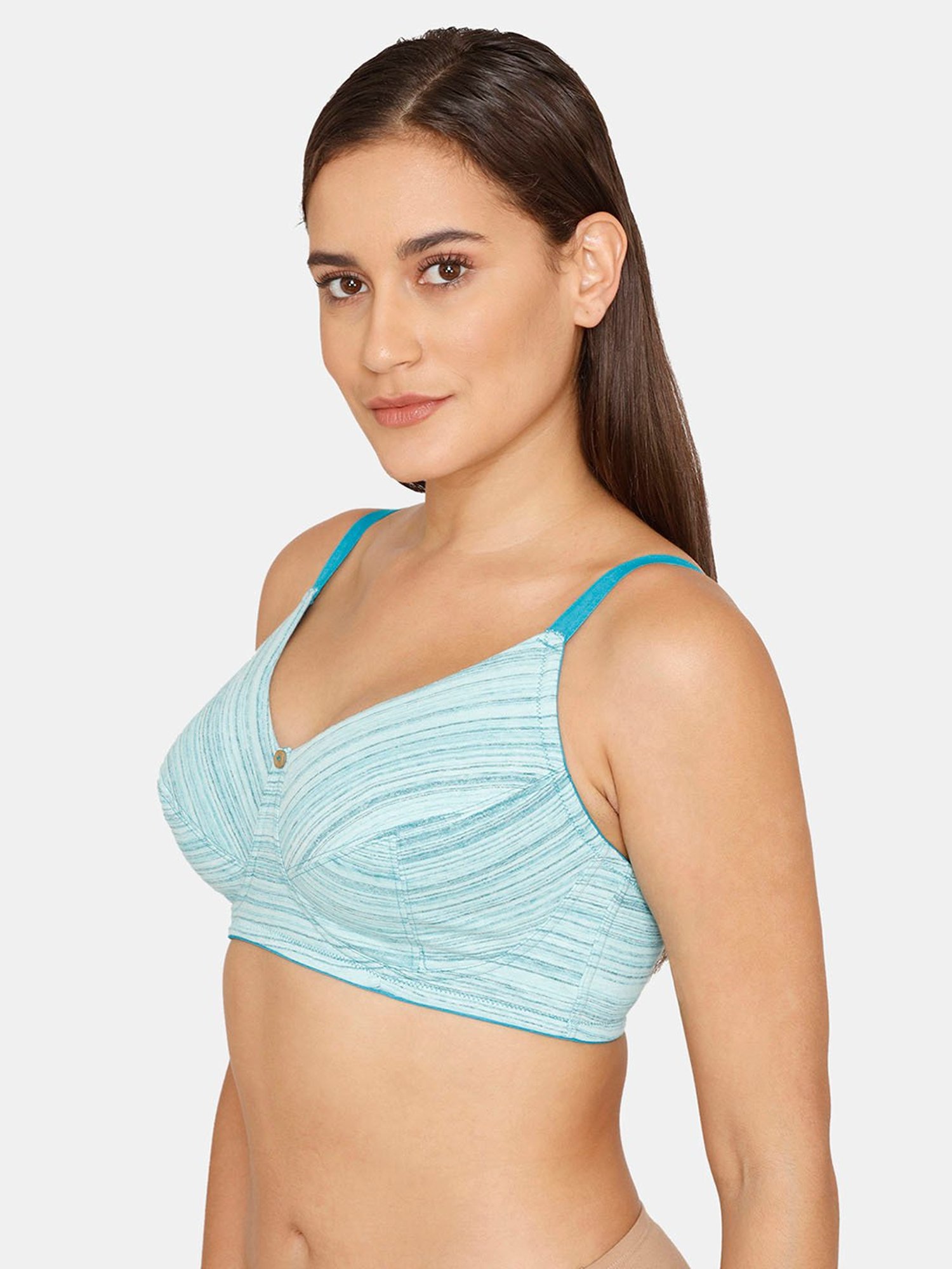 Zivame Blue Non Wired Non Padded Full Coverage Bra
