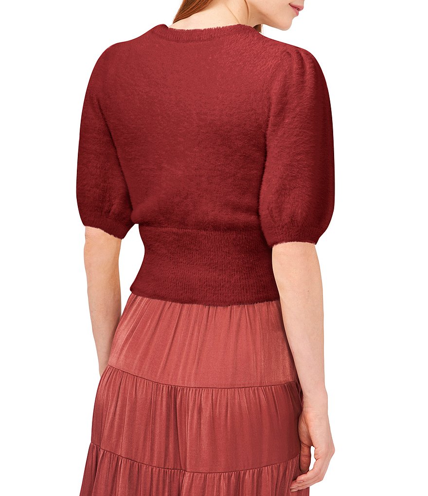 A Loves A Round Neck Long Bishop Sleeve Rib Knit Sweater