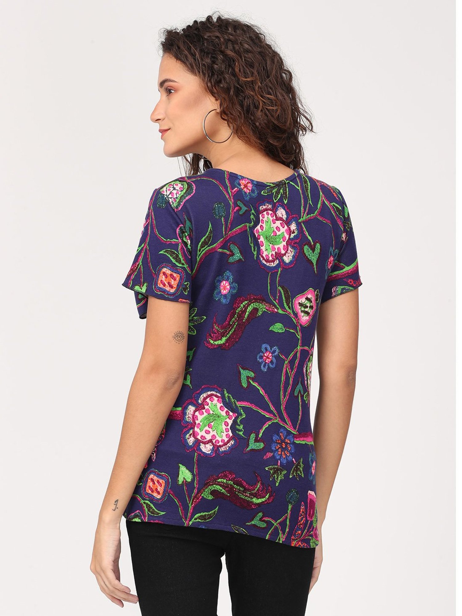 The Mom Store Blue Printed Maternity Top