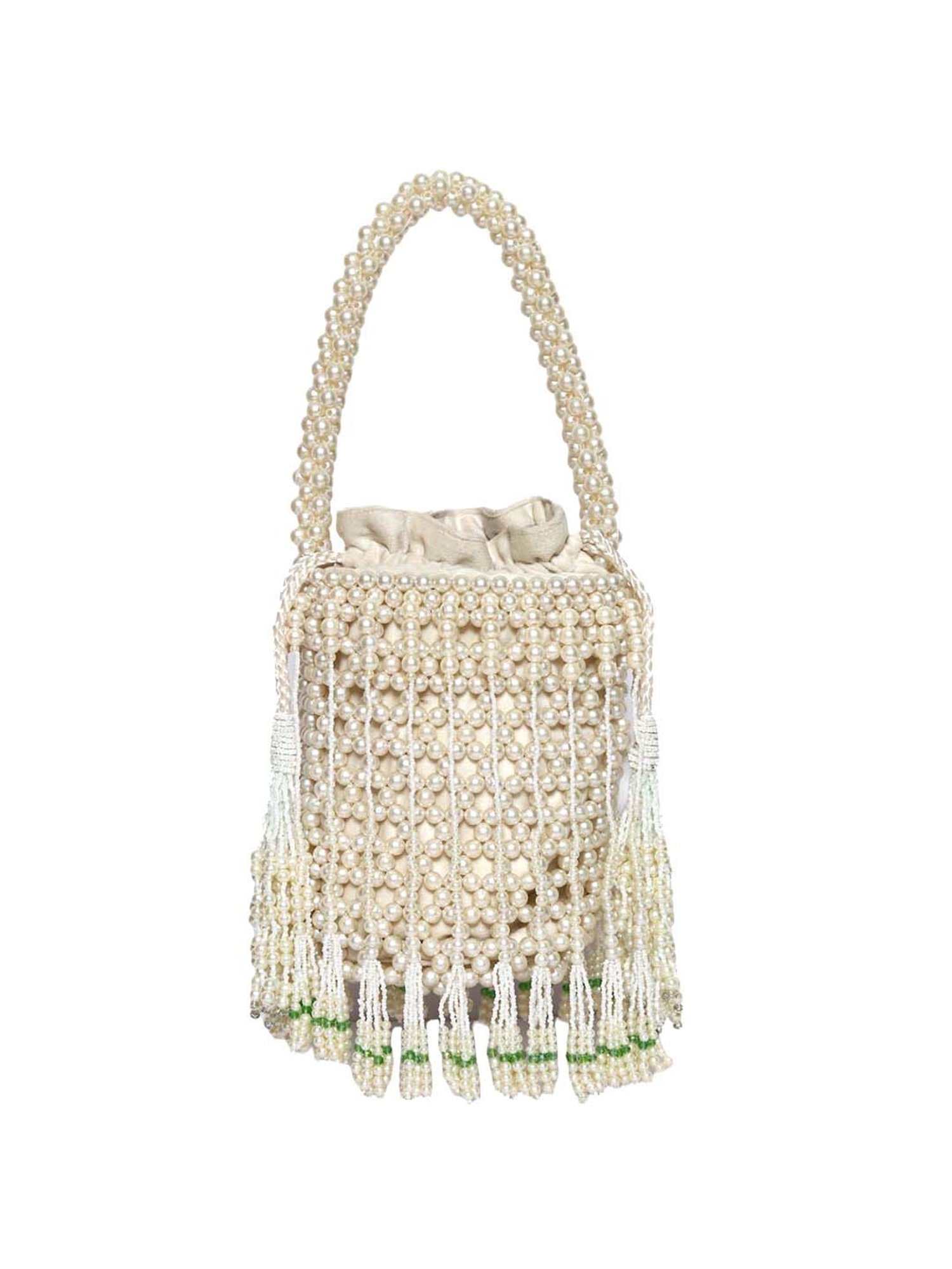 NR by Nidhi Rathi White Fabric Potli