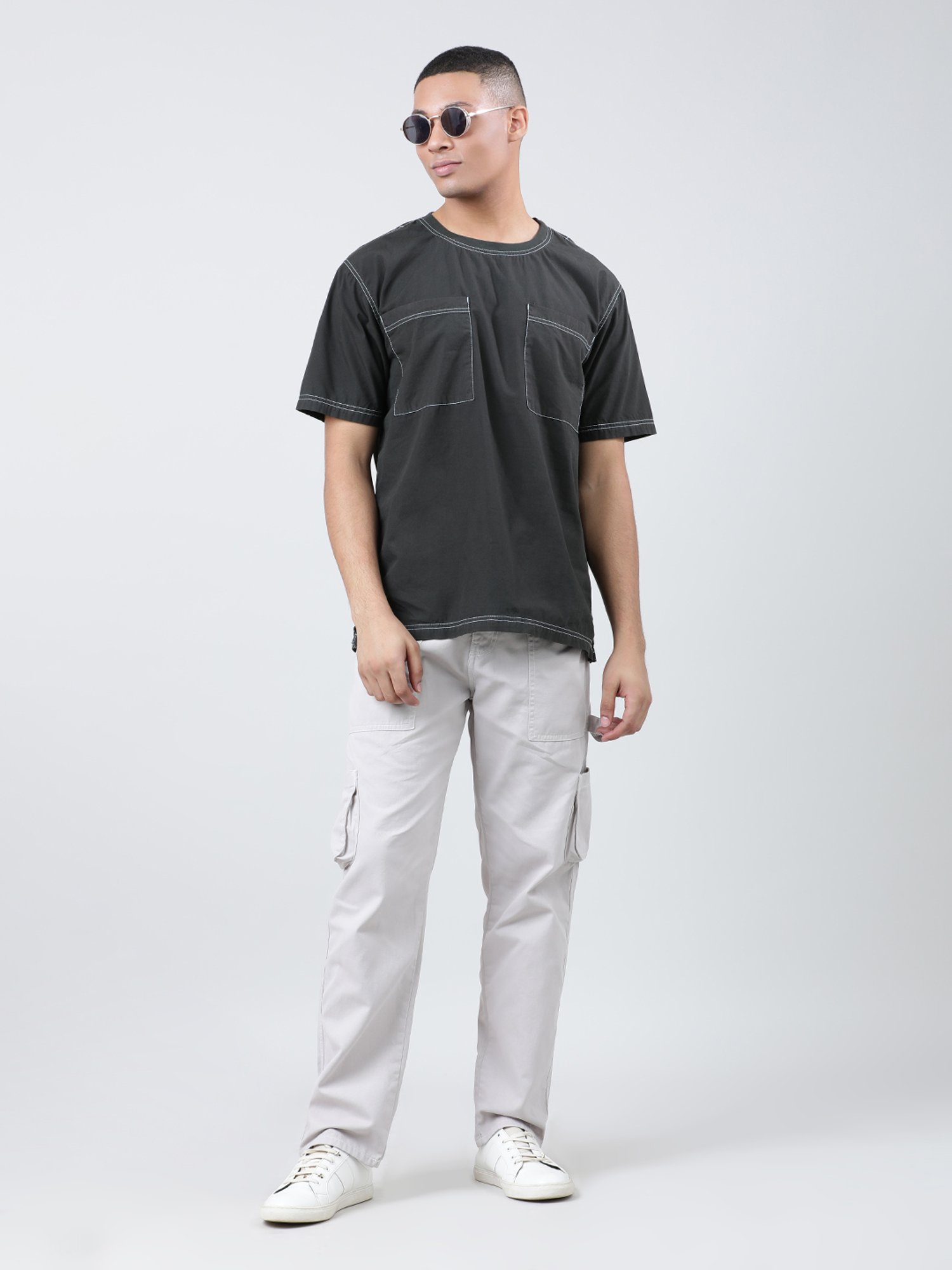 Bene Kleed Alpine Green Relaxed Fit Cotton Crew T-Shirt