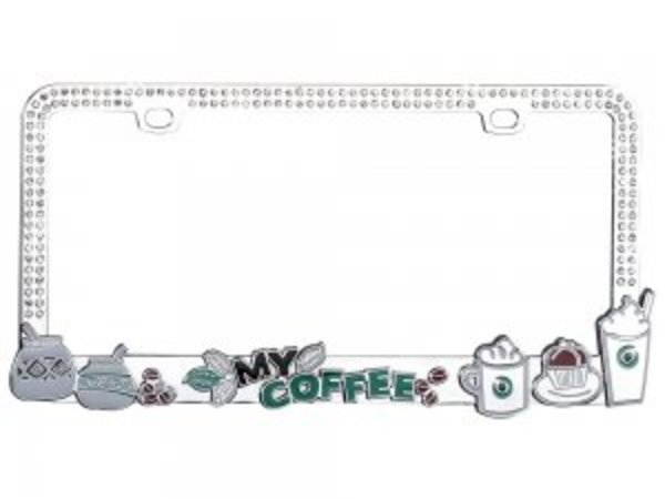 VALOR Dimensional Coffee Beans with White Crystals Design Metal Frame with Crystals