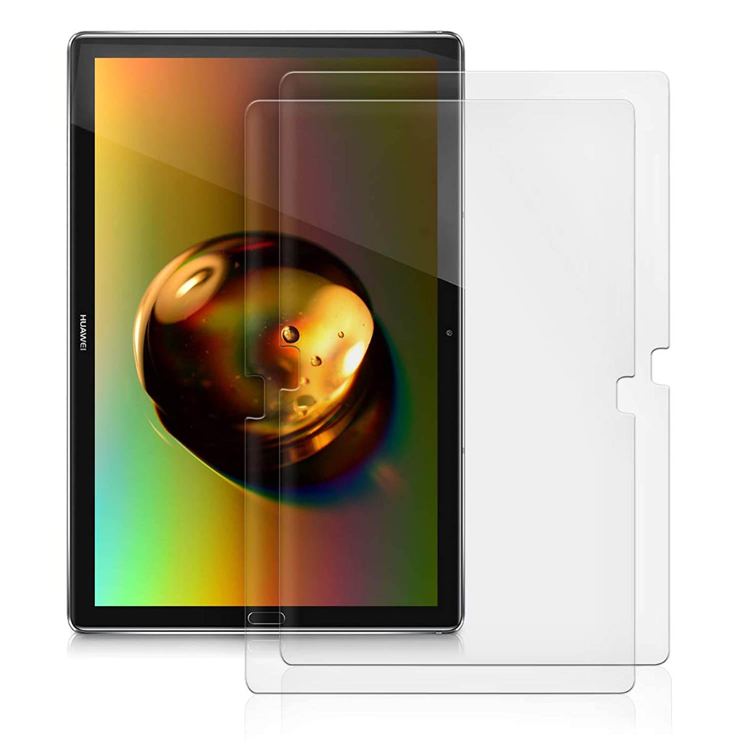 kwmobile 2X Screen Protector Compatible with Huawei MediaPad M5 Lite 10 - Clear Anti-Scratch Display Film for Tablet Screen - Set of 2