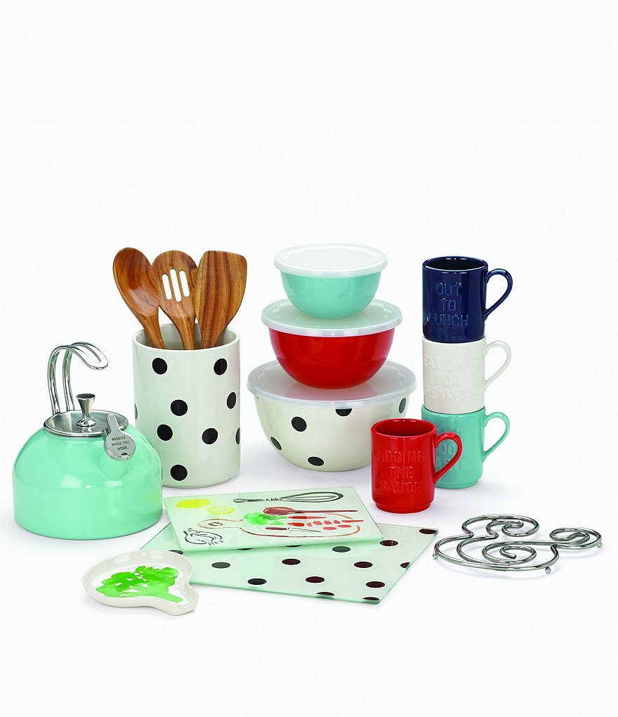 kate spade new york All in Good Taste Whistle While You Work Enameled Steel Tea Kettle