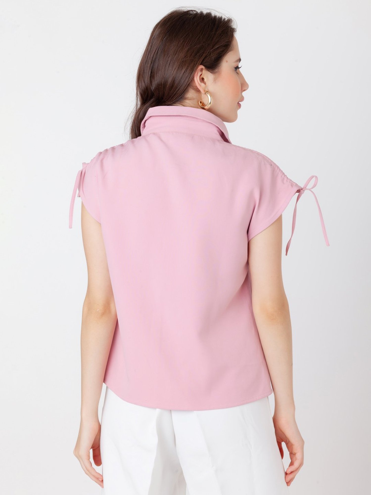 Zink London Light Pink Regular Fit Top