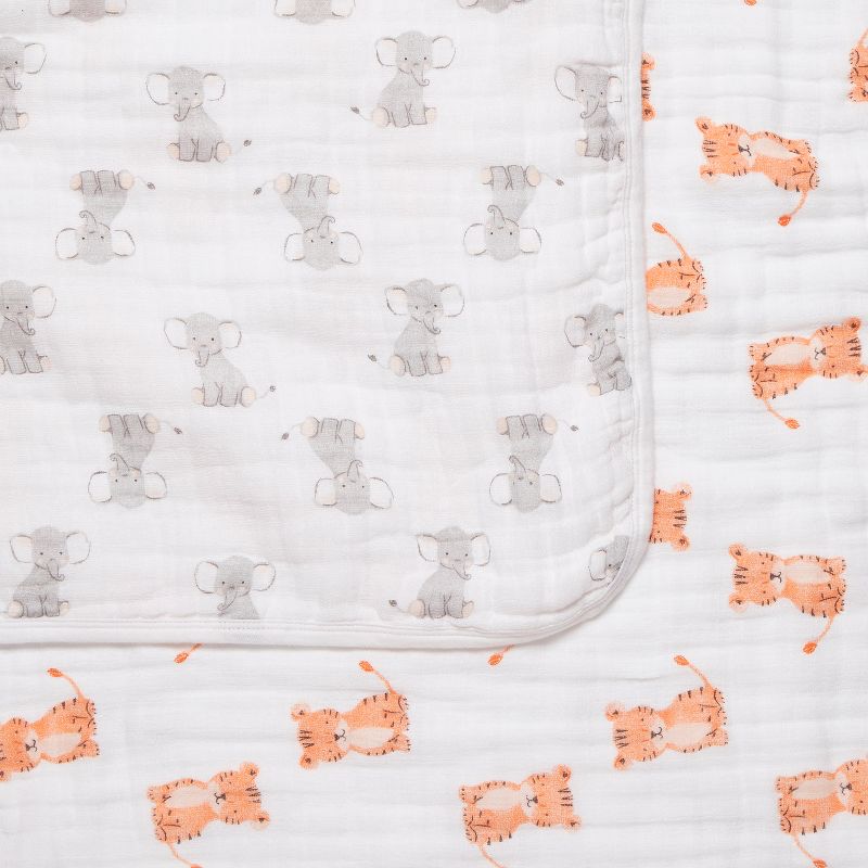 Aden by Aden + Anais Muslin Swaddle Blanket - Safari Babes - Elephant/Tiger