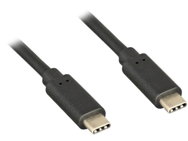 Nippon Labs 3 ft. USB Type C 3.1 Gen 2 Male to Male Cable, 10G, 3A, Black Type-C Cable, 30C-10UC-32CC1-1