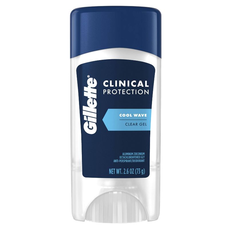 Gillette Antiperspirant Deodorant for Men Clinical Clear Gel - Cool Wave 72 Hour Sweat Protection - 2.6oz