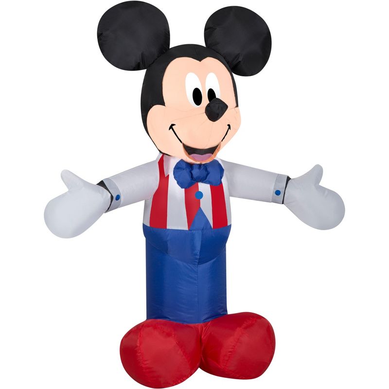 Gemmy Airblown Inflatable Patriotic Mickey Mouse, 3.5 ft Tall, white
