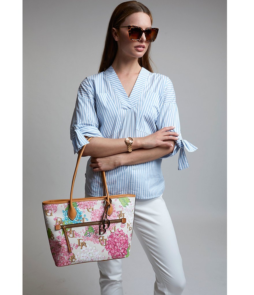 Dooney & Bourke Signature Hydrangea Monogram Collection Floral Tote Bag