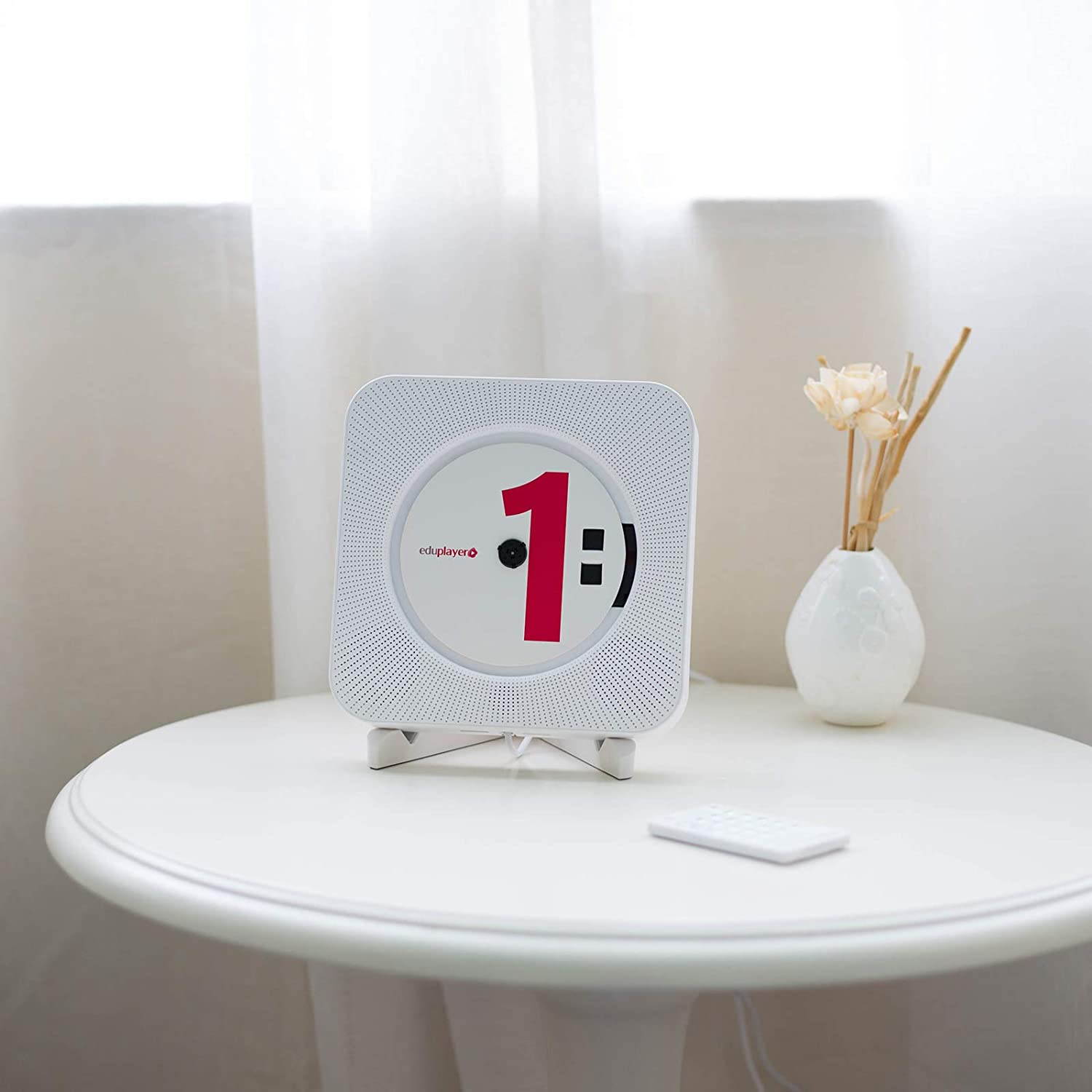 Yixianxi Home Wall Mounted CD Player Surround Sound FM Radio Bluetooth USB MP3 Disk Portable Music Player Remote Control Stereo Speaker (Black)