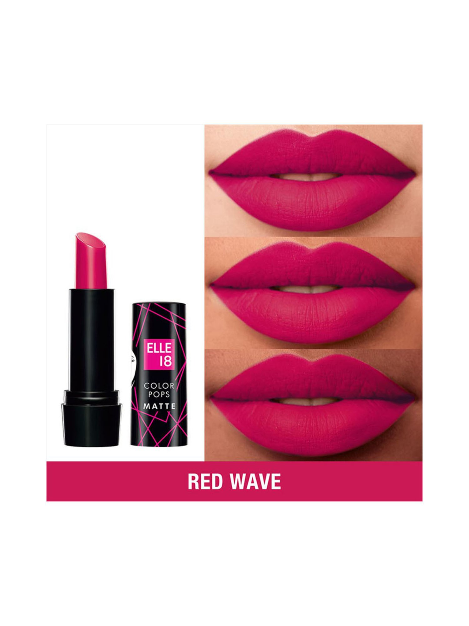 Elle 18 Color Pops Matte Lipstick R35 Red Wave - 4.3 gm