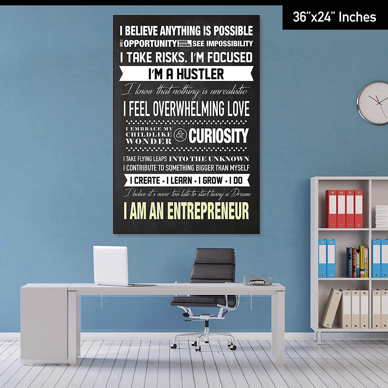I Am An Entrepreneur Motivational Poster for Home Office Use - Start Your Day Off Right By Reminding Yourself Why You Do What You Do - English Language