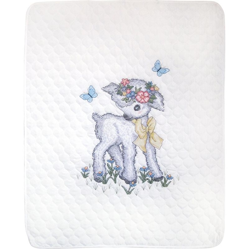 Janlynn Stamped Cross Stitch Kit 34"X43"-Lamb Quilt