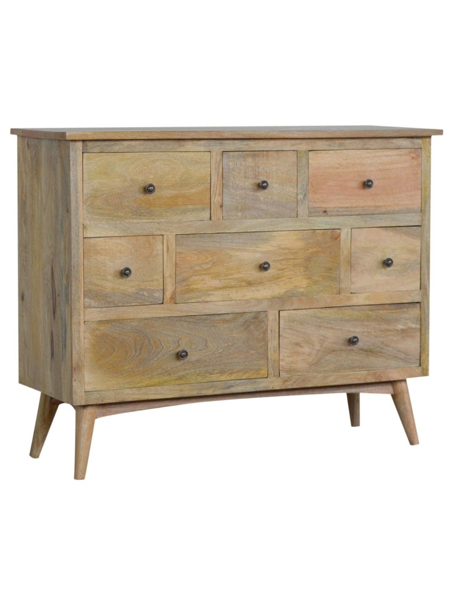 Fabindia Brown Sheesham Wood Textured Cabinet