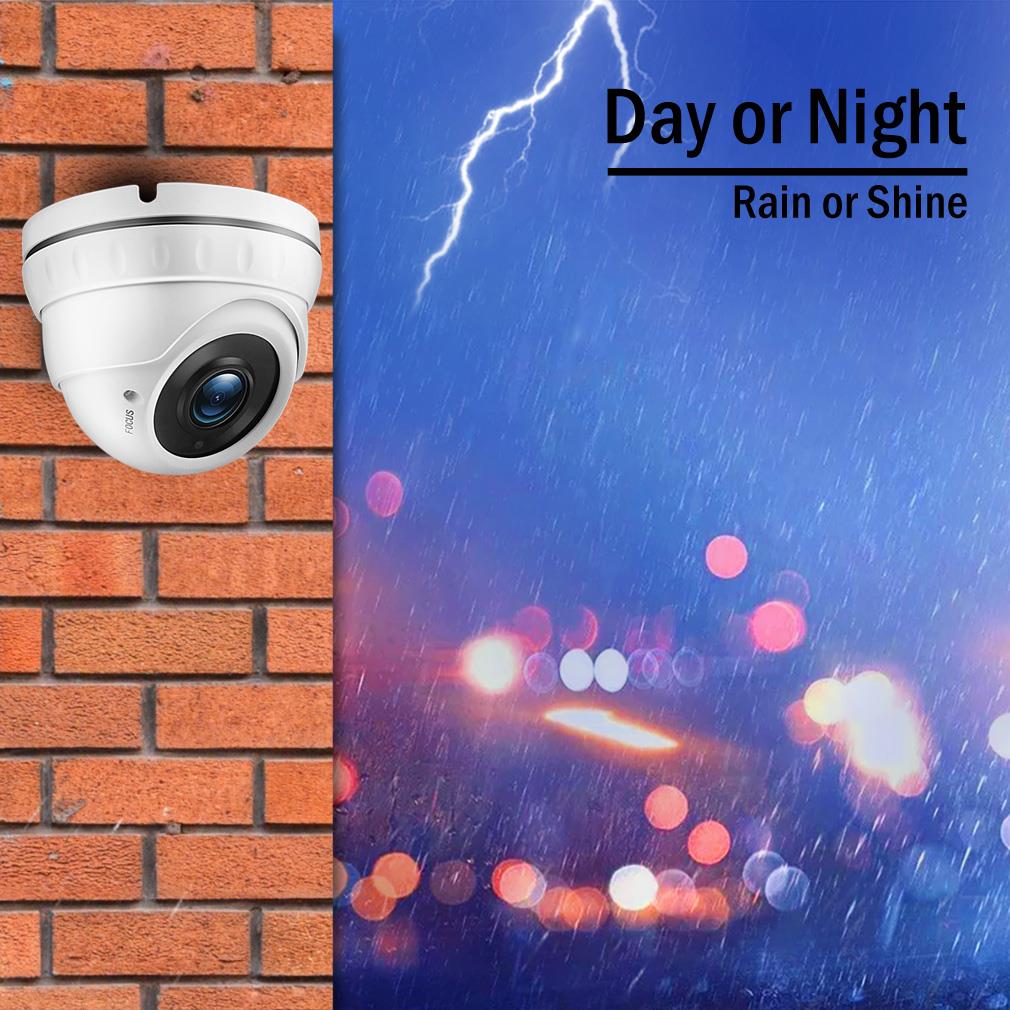 TMEZON 1080P AHD 4-IN-1 2.0MP Dome Camera with Varifocal Manual Zoom Lens 2.8mm-12mm IR Night Vision CCTV Camera for Home Outdoor Surveillance System Metal 1PK/2PK/4PK/8PK