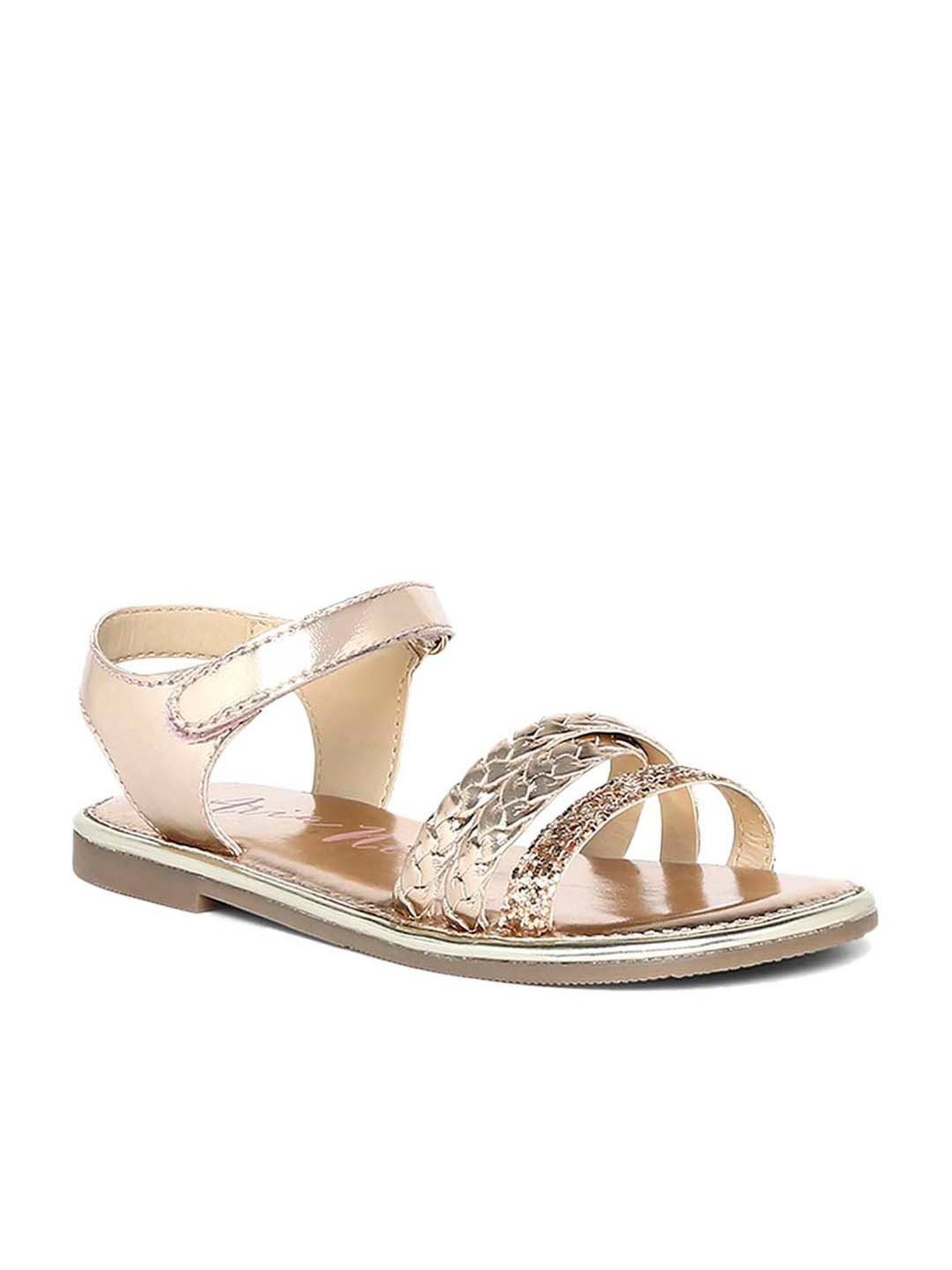 Aria Nica Kid's Golddust Rose Gold Ankle Strap Sandals