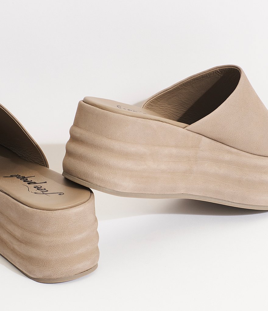 Free People Harbor Leather Flatform Slide Sandals