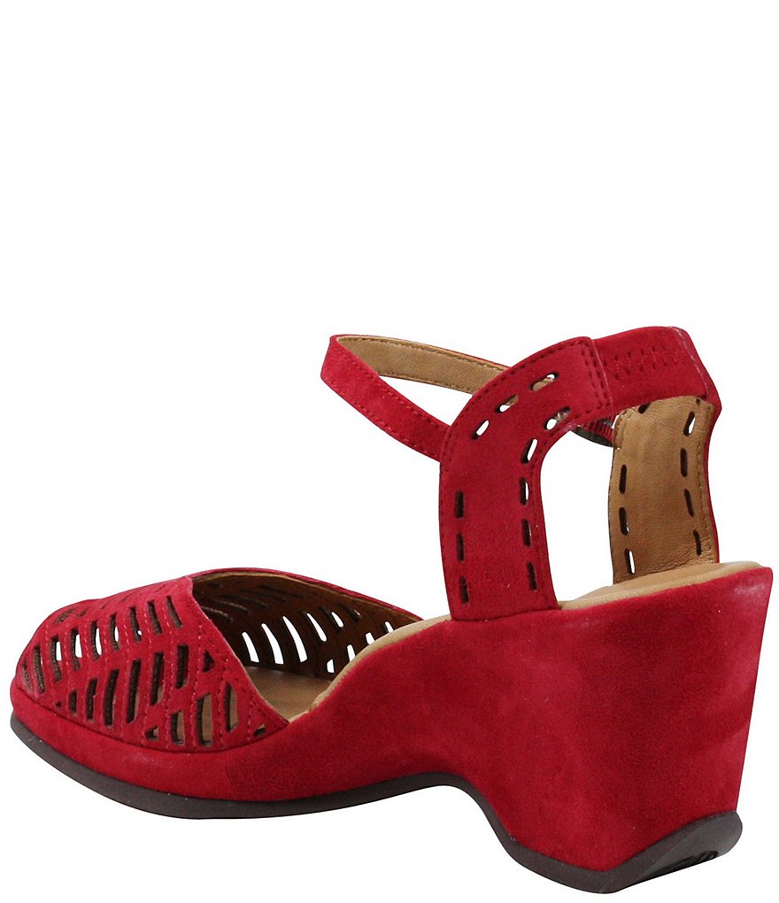 L'Amour Des Pieds Oanez Cut Out Suede Wedge Sandals