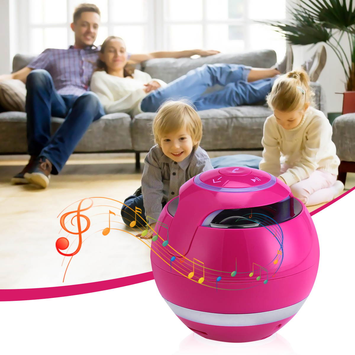 Wireless LED Mini Bluetooth Speaker Portable Super Bass Stereo USB/TF/FM Radio Black